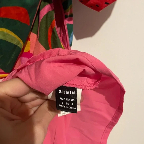 Multicolor Boho Womens Tropical Print‎ Butterfly Sleeve Dress size small - Picture 8 of 8